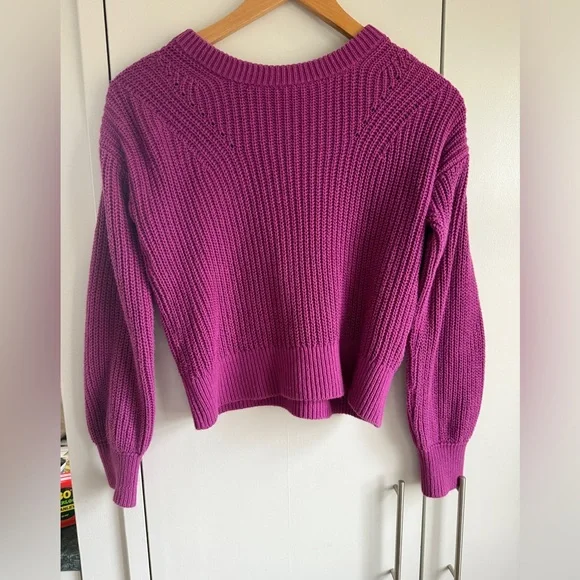 Gap Girls Raspberry Shaker Stitch Knit Sweater, 10 (L) MSRP $49 - Picture 2 of 7